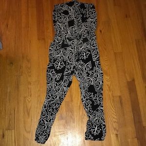 Mudd Floral Print Strapless Jumpsuit